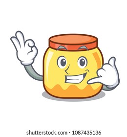 Call me cream jar mascot cartoon