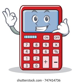 Call me cute calculator character cartoon