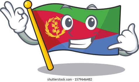Call me cute flag eritrea mascot cartoon style