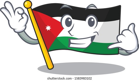 Call me cute flag jordan mascot cartoon style