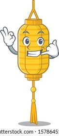 Call me cute lamp hanging mascot cartoon style