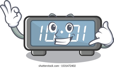 Call me digital clock on a cartoon chair