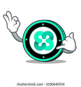 Call me Ethos coin mascot cartoon