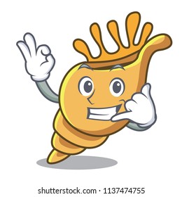 Call me exotic shell mascot cartoon