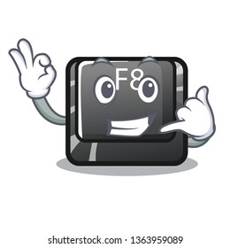Call me f8 button displayed on cartoon keyboard