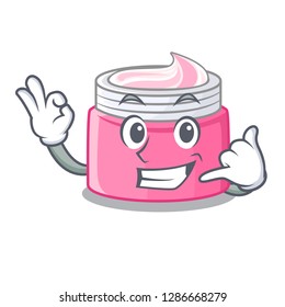 Call me face cream in a cartoon jar