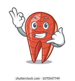 Call me fish slice mascot cartoon