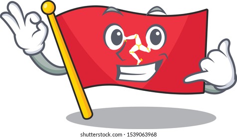 Call me flag isle of man with cartoon