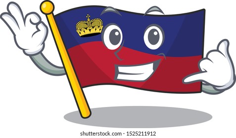 Call me flag liechtenstein in the cartoon shape