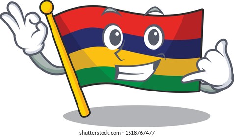 Call me flag mauritius in the character shape