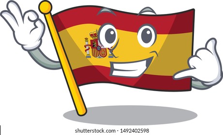 Call me flag spain with in the mascot shape