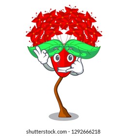 Call me flower ixora isolated with the mascot