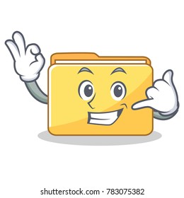 Call me folder character cartoon style