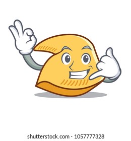 Call me fortune cookie mascot cartoon