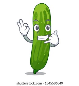 Call me fresh cucumber slice on mascot board