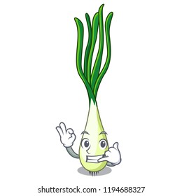 Call me fresh scallion isolated on the mascot