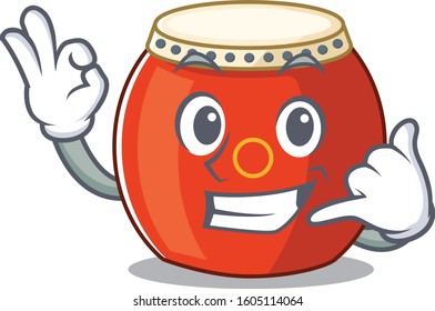 Call me funny chinese drum mascot picture style