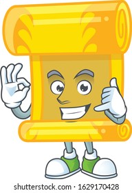 Call me funny chinese gold scroll mascot picture style