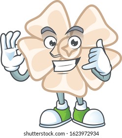 Call me funny chinese white flower mascot picture style