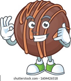 Call me funny chocolate praline ball mascot picture style