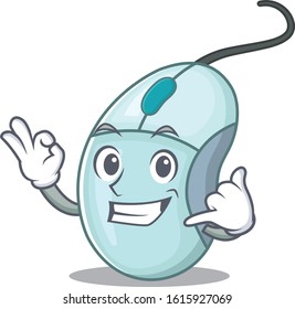 Call me funny computer mouse mascot picture style