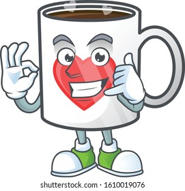 Call me funny cup of coffee with heart mascot picture style