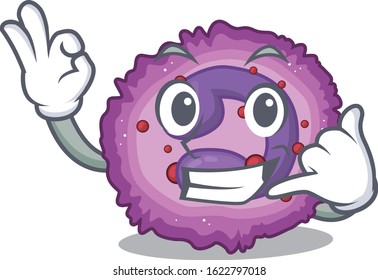 Call me funny eosinophil cell mascot picture style