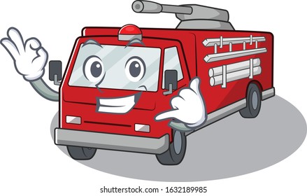 Call me funny fire truck mascot picture style