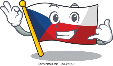 Call me funny flag czechia mascot picture style
