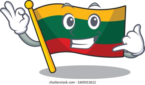 Call me funny flag lithuania mascot picture style