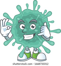 Call me funny gesture coronaviruses mascot cartoon design