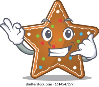 Call me funny gingerbread star mascot picture style