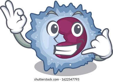 Call me funny monocyte cell mascot picture style