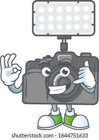 Call me funny photo camera with lighting mascot picture style