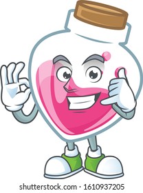 Call me funny pink potion mascot picture style