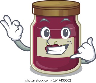 Call me funny plum jam cartoon character concept