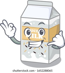 Call me funny Rice milk cartoon character concept