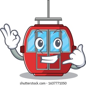 Call me funny ropeway cartoon character concept
