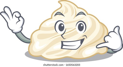 Call me funny whipped cream cartoon character concept