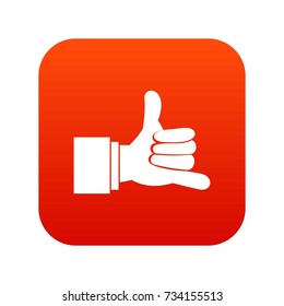 Call me gesture icon digital red for any design isolated on white vector illustration