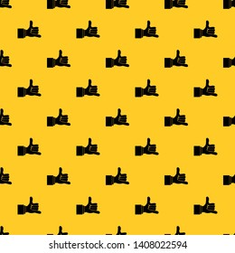 Call me gesture pattern seamless vector repeat geometric yellow for any design