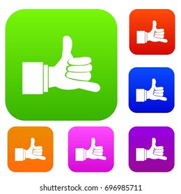 Call me gesture set icon in different colors isolated vector illustration. Premium collection