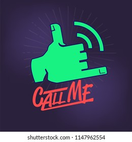 call me gesture - vector illustration