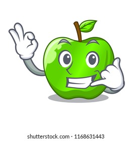 Call me green smith apple isolated on cartoon