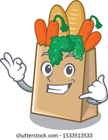 Call me grocery bag stored in cartoon drawer