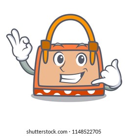 Call me hand bag mascot cartoon