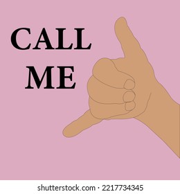 Call me hand flat icon on white background.Vector illustration.