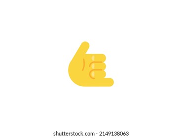 Call Me Hand Gesture Emoticon. Vector Call Me Hand Emoji