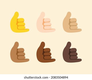 Call Me Hand Gesture. Vector Isolated Phone Hand Emoji. Call Me Hand Sign