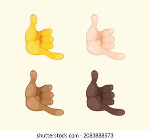 Call Me Hand Gesture. Vector Isolated Phone Hand Emoji. Call Me Hand Sign